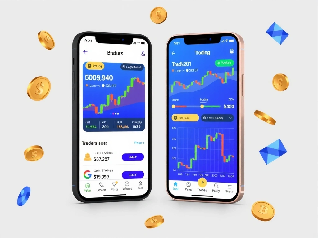 Dashboard de trading gamificado en juego móvil